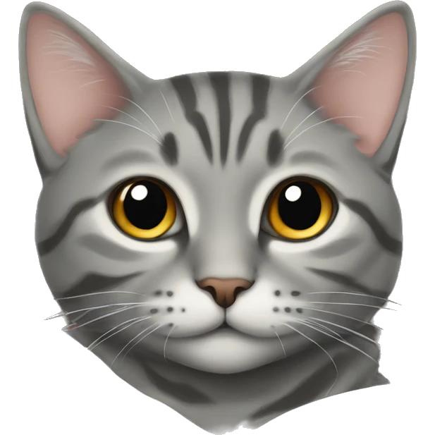gray tabby cat cozy on bed emoji