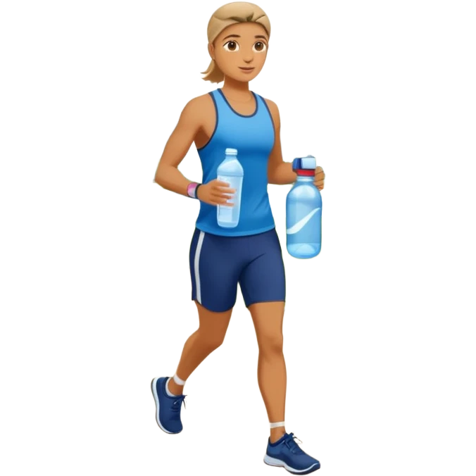 Jogger + water bottle, Park Visitors. emoji