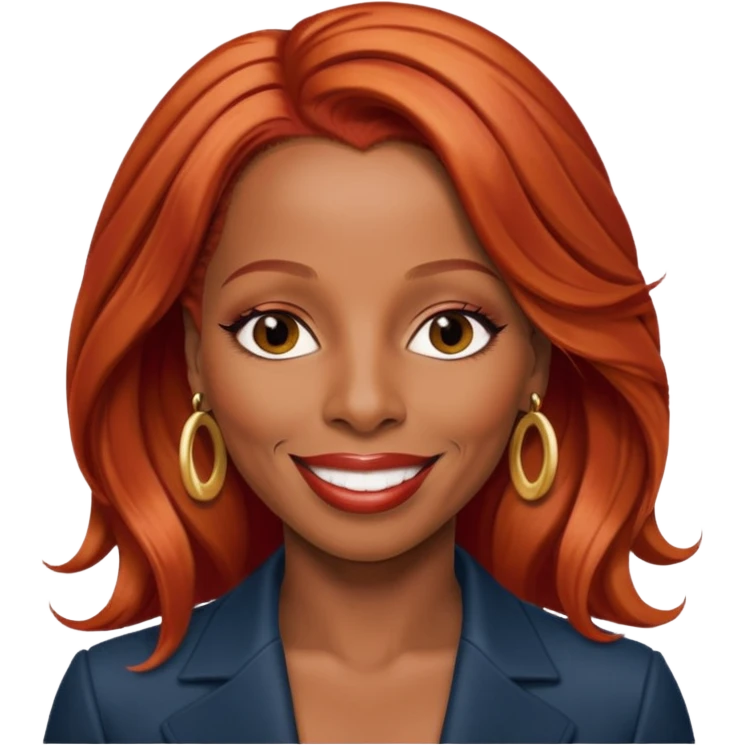 Mary J Blige with long red hair emoji