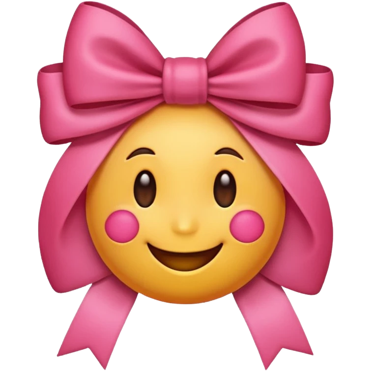 Smiling blushing emoji with bow emoji