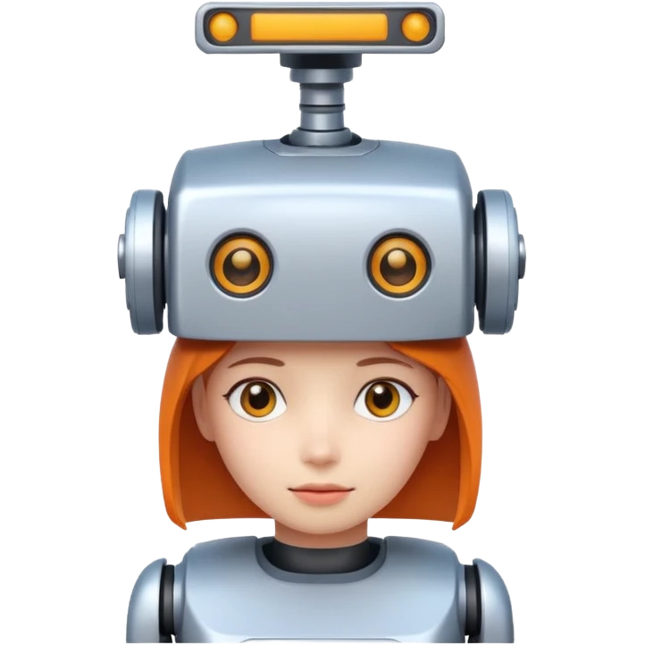 girl ai robot with name Caja Cusco on his head emoji