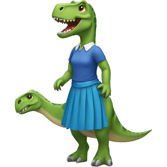 Dinosaur with blue skirt emoji