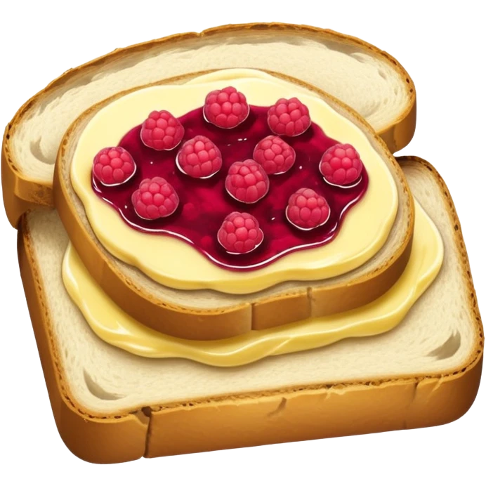 a slice of bread with butter and rasperry jam emoji