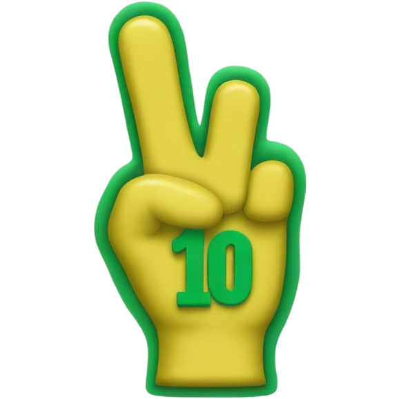 green fan foam finger with a #1 on it emoji