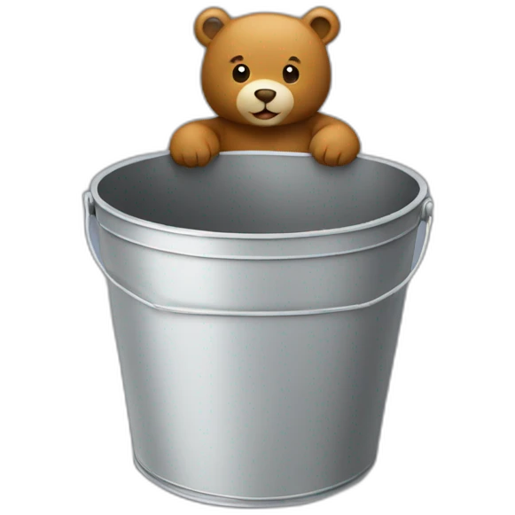 bucket with bear inside emoji