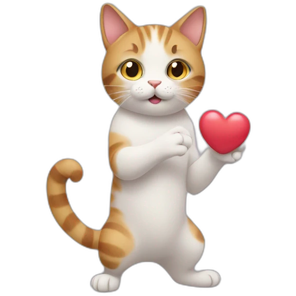 Cat with them hand heart emoji