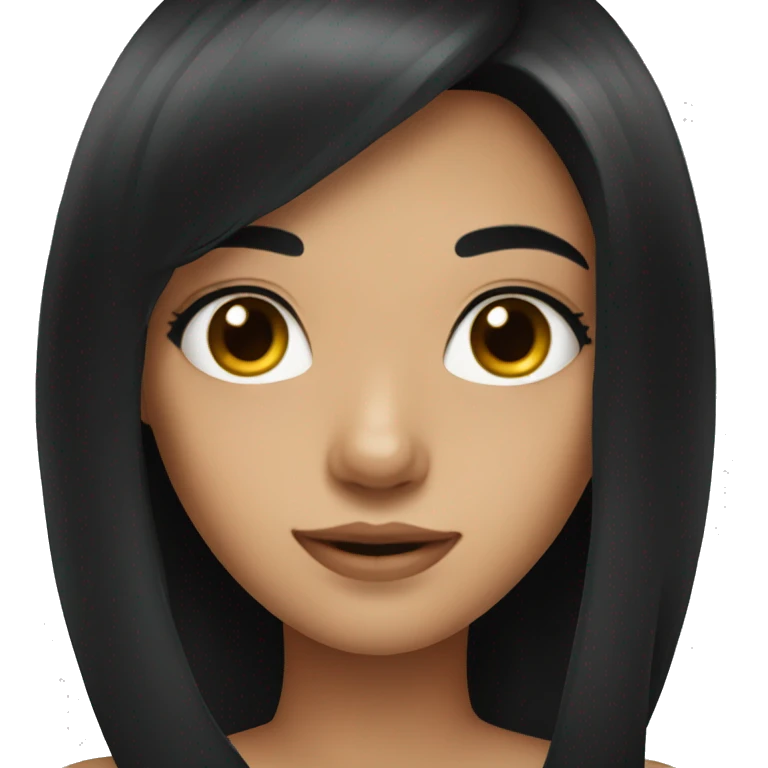 Cute girl with black hair emoji