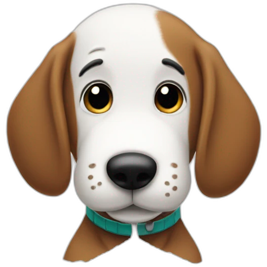 Snoopy with powdered sugar on nose emoji