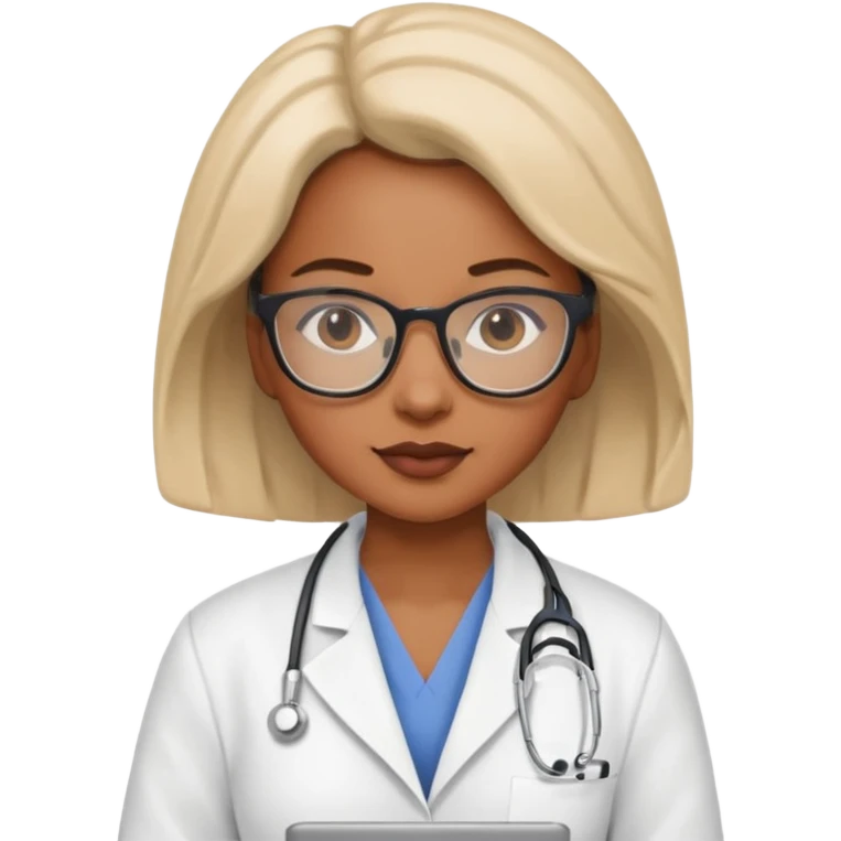back woman doctor with glasses emoji