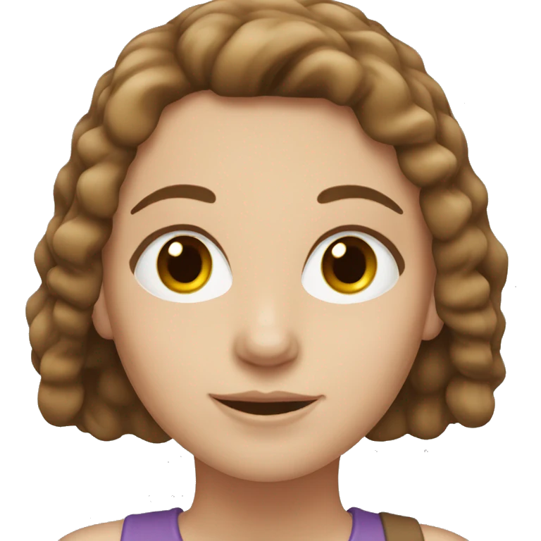 white girl with brown hair emoji