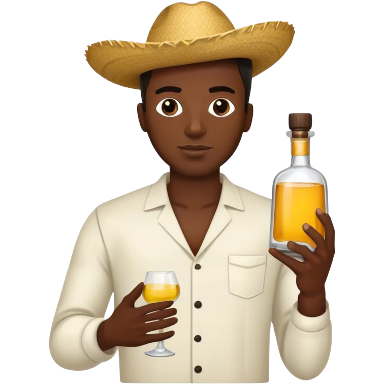 black guy holding tequila  emoji