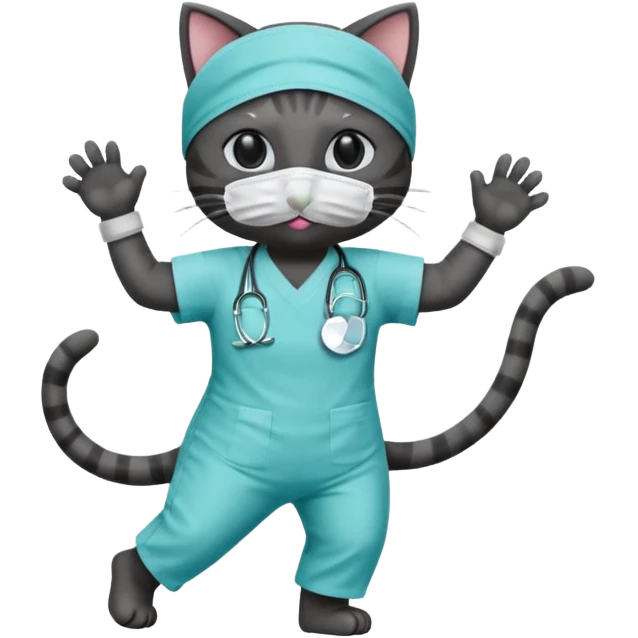 Cats dancing in operating theatre emoji