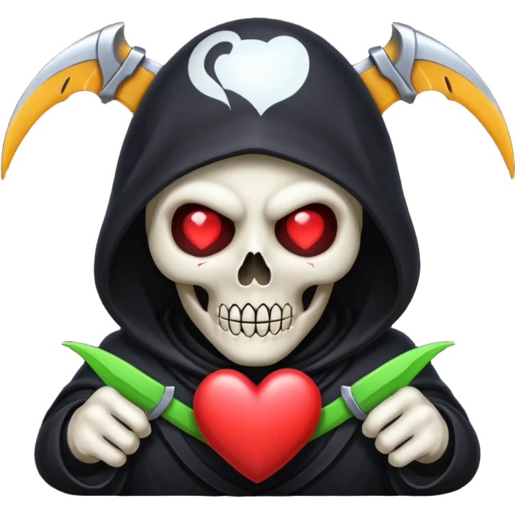 cute reaper with heart eyes face emoji