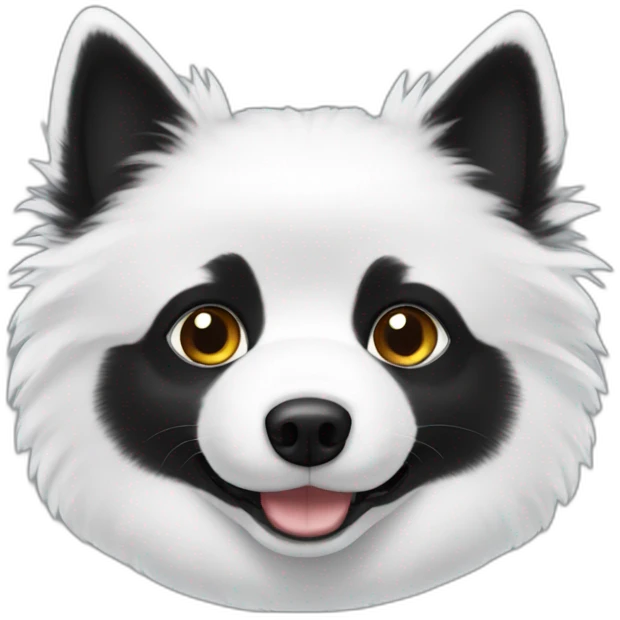 Black Little White spitz head emoji
