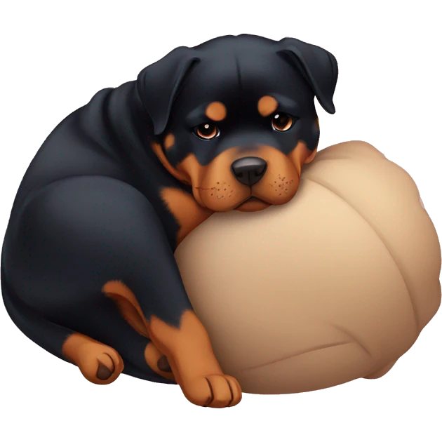 rottweiler sleeping belly up emoji