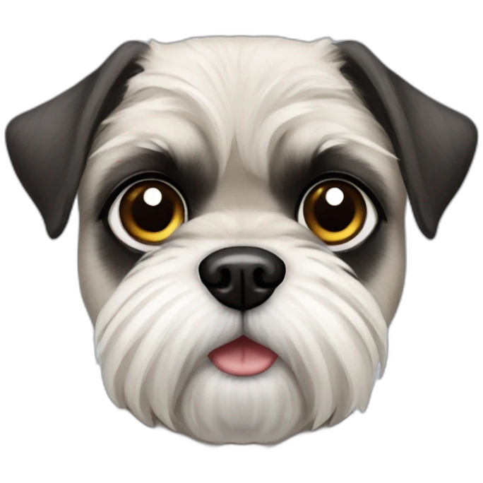 pug x schnauzer with white furr emoji