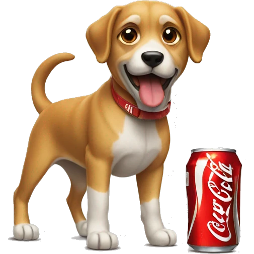 Perro con una coca cola emoji