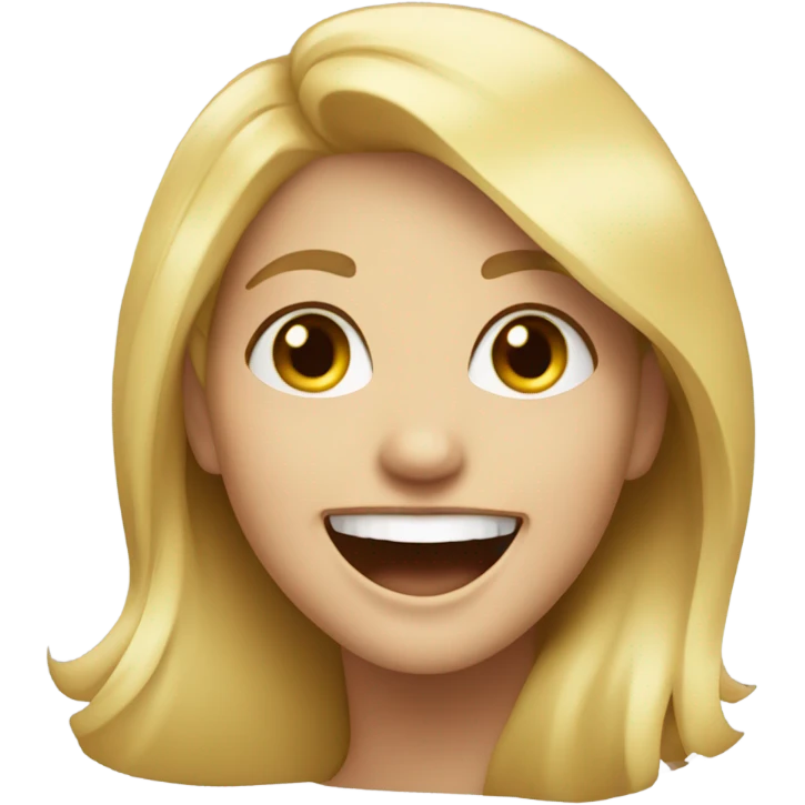 Blonde girl laughing emoji
