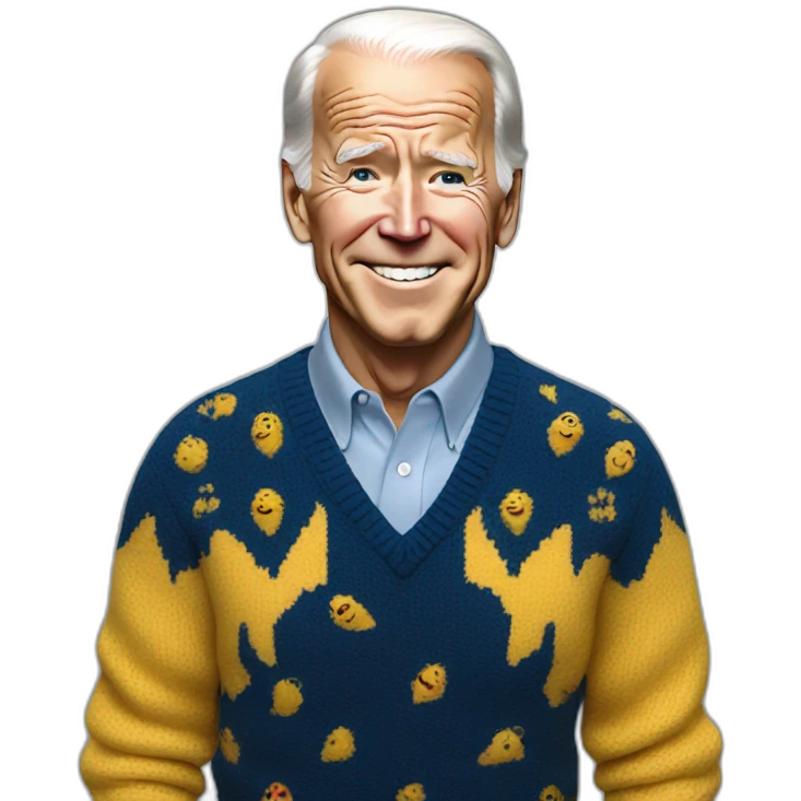 joe biden in blue and yellow sweater emoji