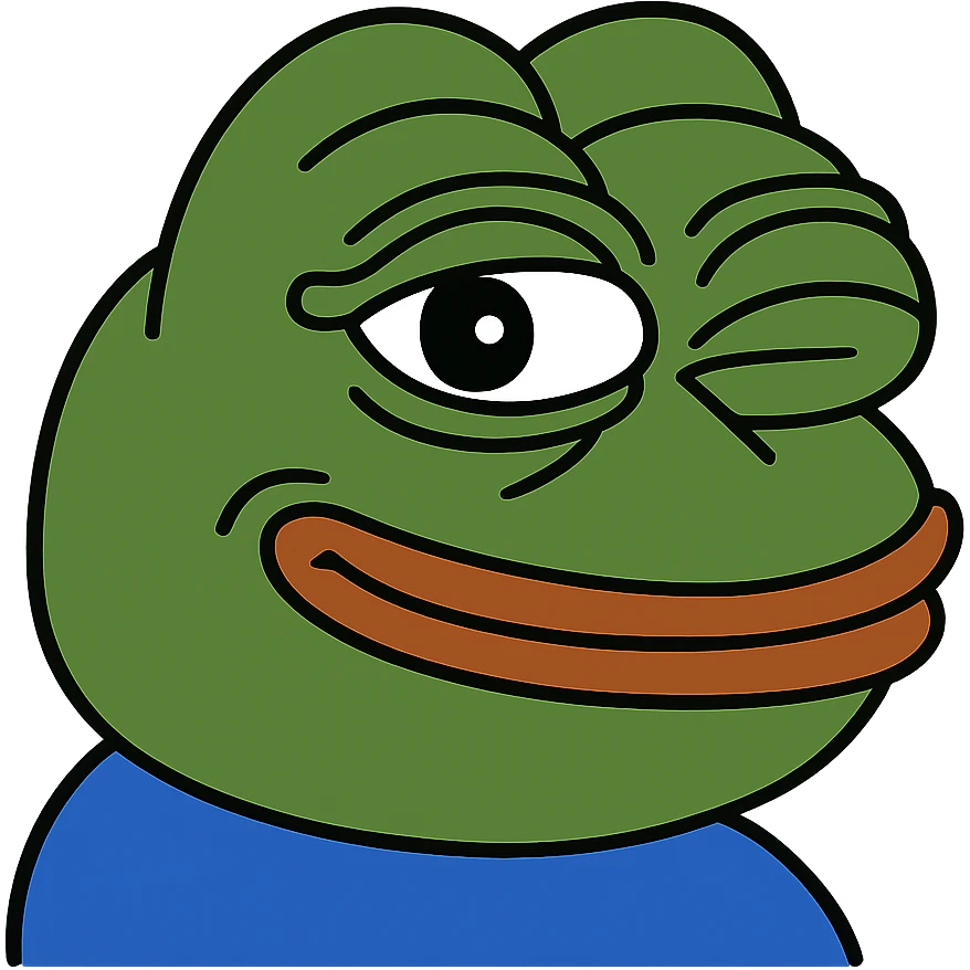 pepe the frog with a wink emoji