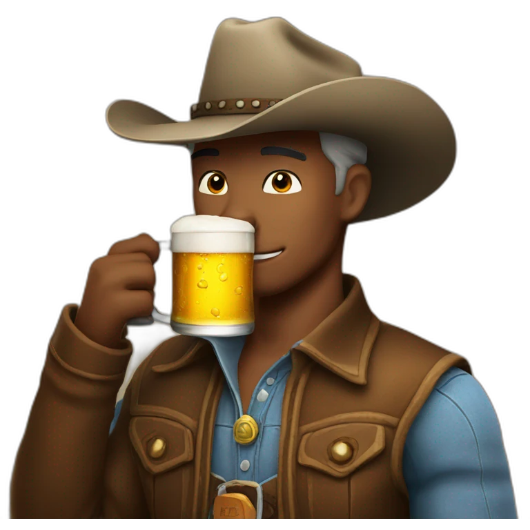 cowboy drinking beer emoji