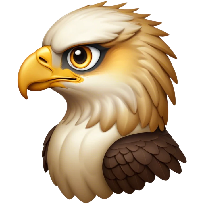 Cinematic Noble Hawk Portrait Emoji, Poised and regal, with a sturdy, agile build, a sharp, hooked beak, and intense, focused eyes that exude predatory precision, Simplified yet sharp and sophisticated features, highly detailed, glowing with a soft, golden glow, high shine, intelligent and vigilant, stylized with an air of aerial mastery, focused and determined, soft glowing outline, capturing the essence of a watchful and confident hawk that appears ready to soar out of the screen with effortless authority! emoji