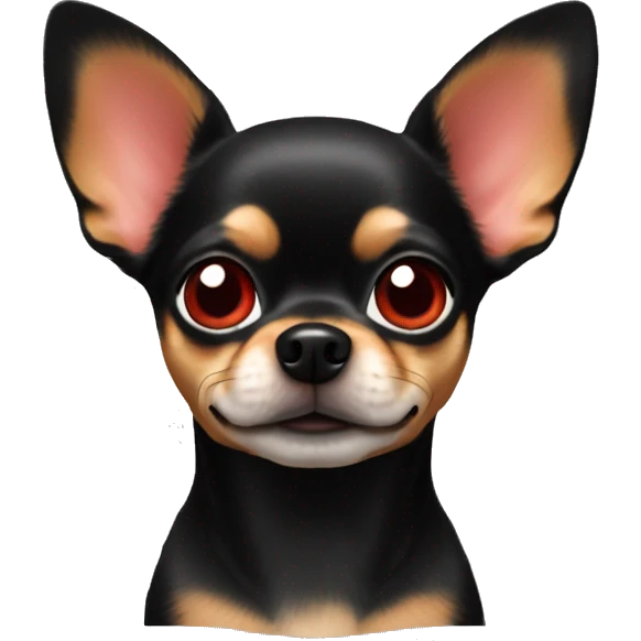 The Chihuahua dog is black and red in color emoji