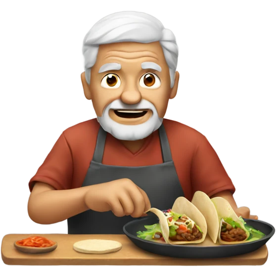 Old man cooking tacos emoji
