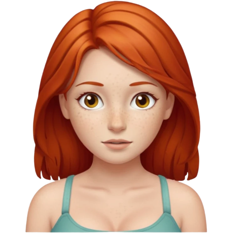 Naked red haired girl with freckles and large tits emoji