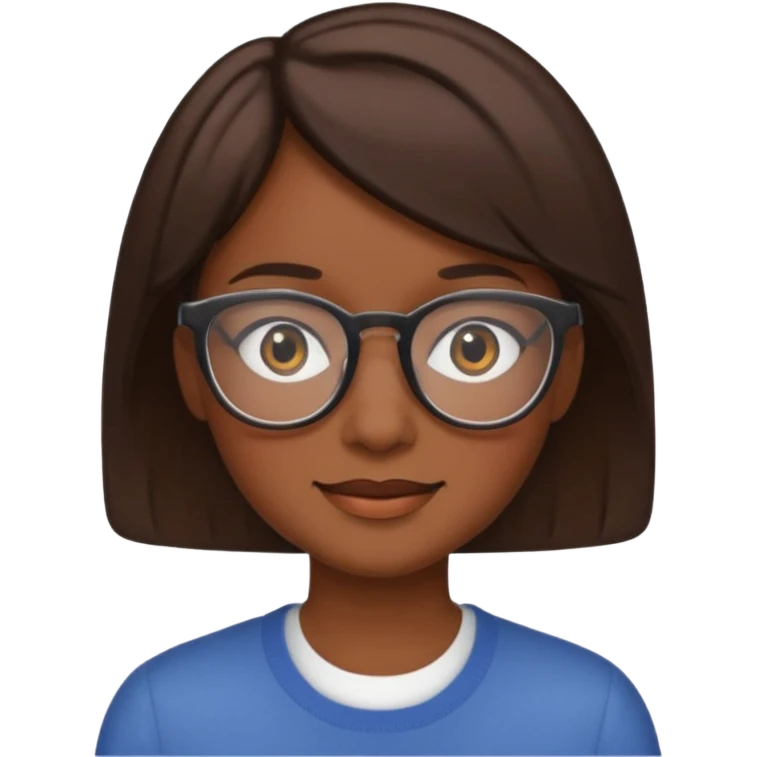 A person emoji with glasses and small smile with short brown hair🤓🙁🧑🏽 emoji