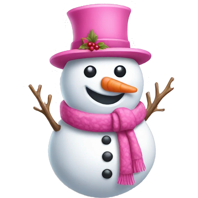 Pink snowman emoji