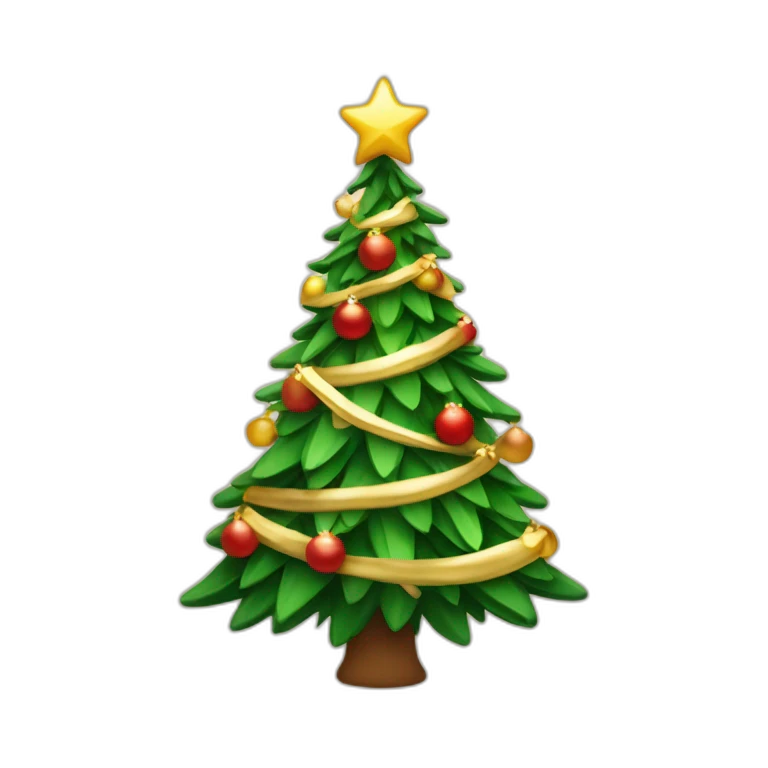 Sapin de Noël qui dit bonjour emoji
