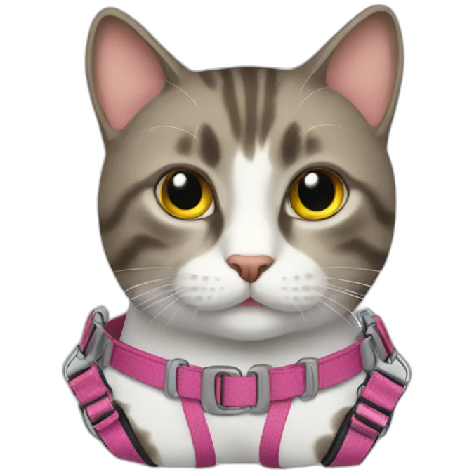CAT wearing a harness emoji