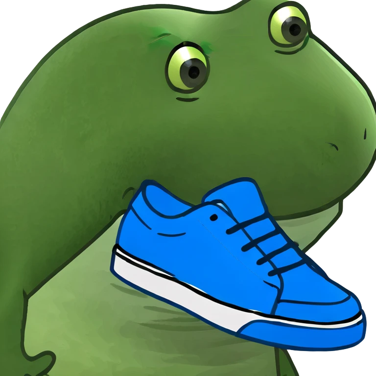 Tiburón con zapatos azules emoji