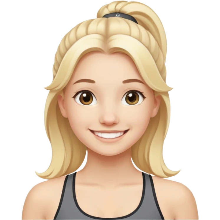 cute blonde girl smiling wearing lululemon set  emoji