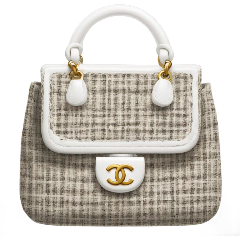 Tweed white chanel bag  emoji