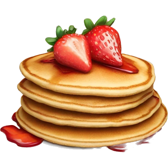 Pancakes with strawberryd emoji