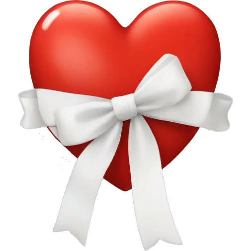 Red heart with white bow emoji