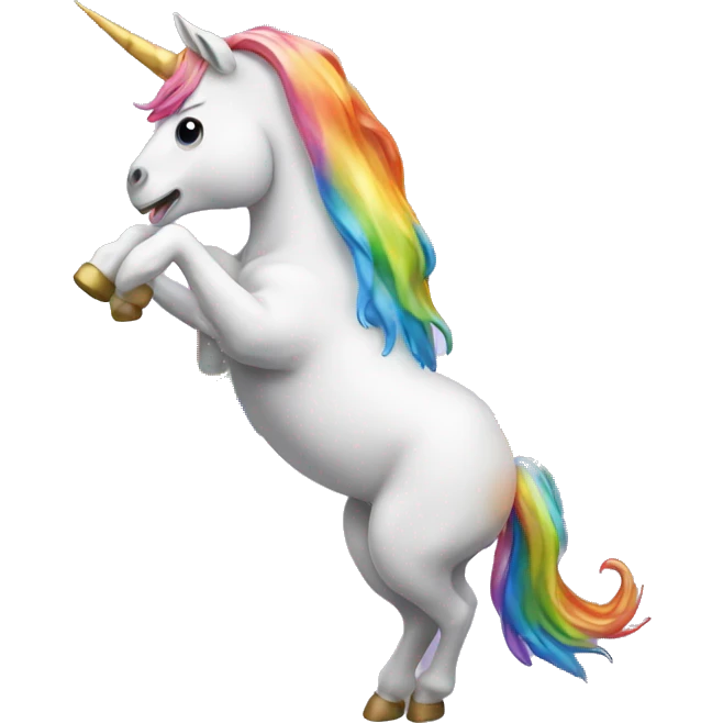unicorn throwing up a rainbow emoji
