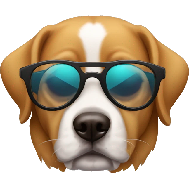 perro con gafas emoji