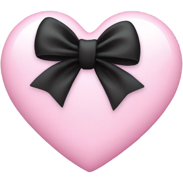 baby pink heart wrapped in black bow emoji