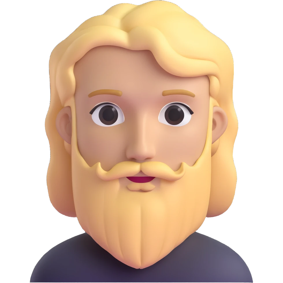 young man with blonde hair and moderate beard emoji