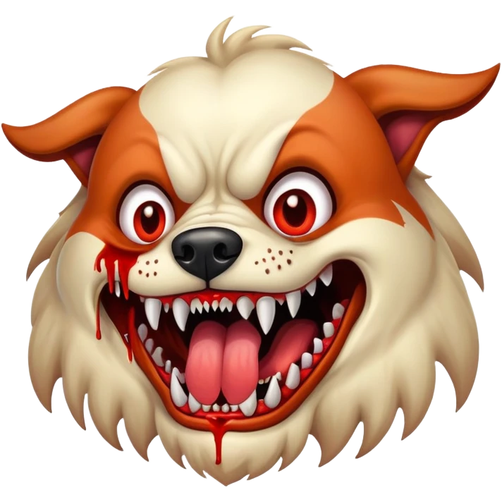monster dog with open head  emoji