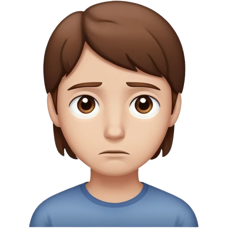 brown hair Sad face emoji