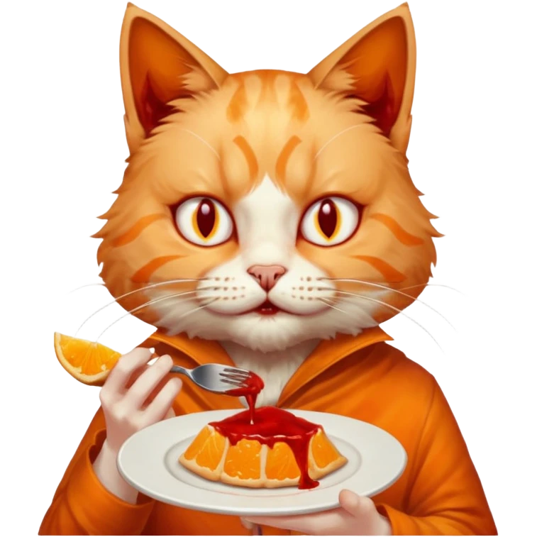 Cat eating human emoji