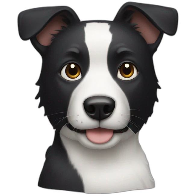 black dog and white cat emoji