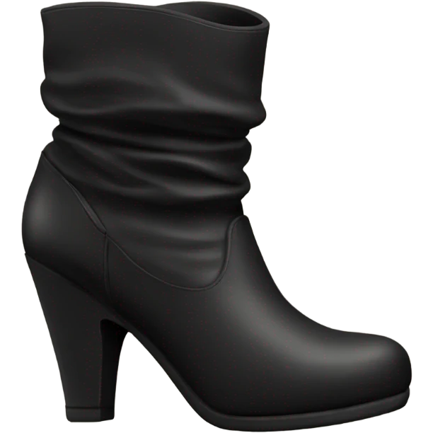 black heeled slouched leather boot emoji
