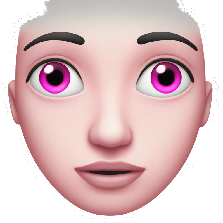 Pink eyes outline emoji