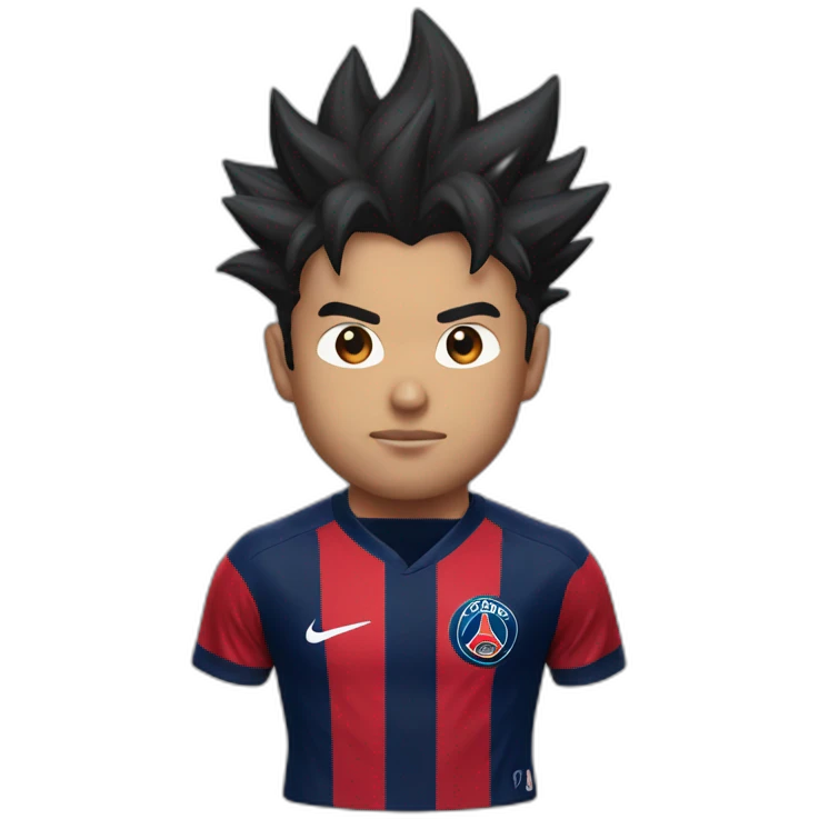 san goku head with a psg home kit emoji