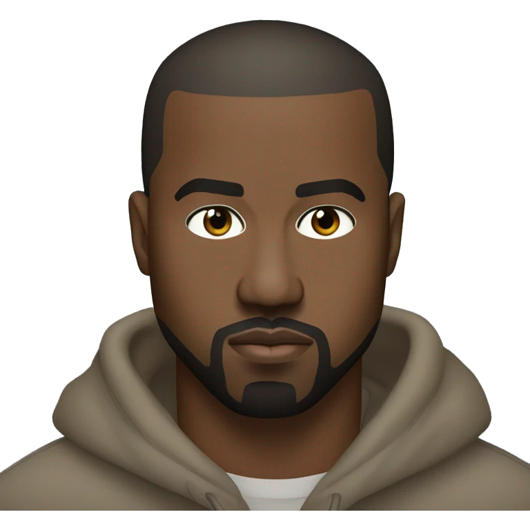 Iconic-style Candid Likeness Kanye West:  A bold, trend-setting icon with intense gaze, minimalist attire, and signature confidence. Known for his unapologetic stance and visionary energy, always pushing boundaries. emoji